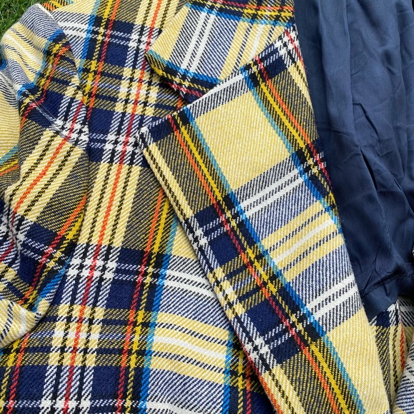 Vintage Yellow Plaid Blazer - Picture 5 of 13